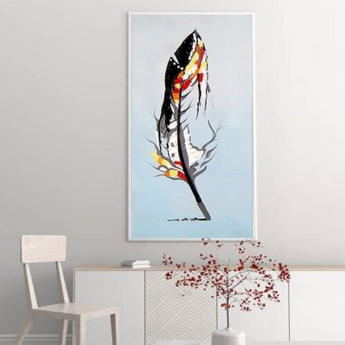 GATYZTORY 60x120cm Frame DIY Painting By Numbers Feather Landscape Paint On Canvas Large Size For Living Room Arts