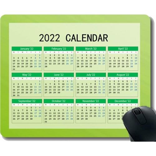 Gaming Mouse Pad 2022 Year Calendar with Holiday,Light Glare Stars Shine Personalized Mouse Pad