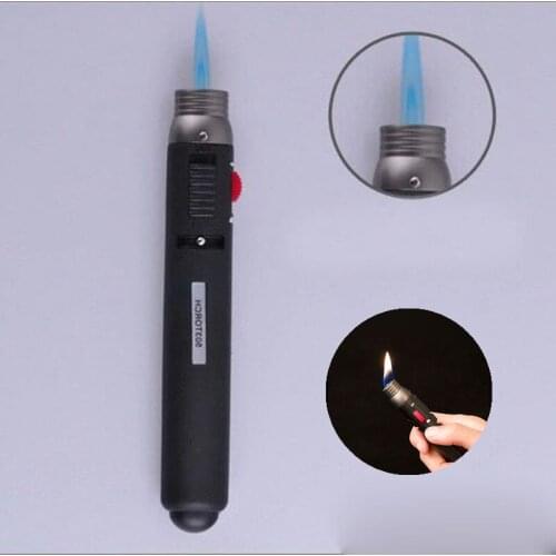 Creative Long Strip Spray Gun Outdoor Fire Double Flame Igniter Metal Windproof Gas Lighter Firepower Fierce Smoking