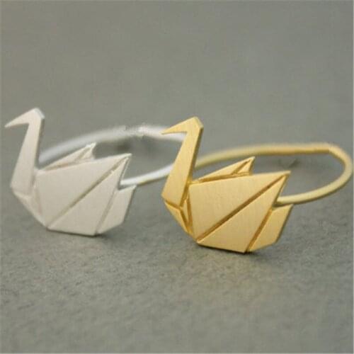 Fashion papercranes rings plane geometry folding paper rings rings for women and color