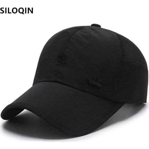 SILOQIN 2021 New Summer Mens Ultra-thin Breathable Baseball Caps Mesh Cap Snapback Hat Adjustable Size Bone Casual Sports Cap