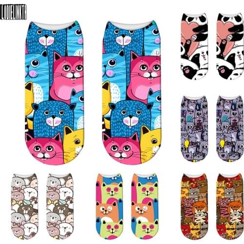 New Style Mini Animal Stacking Fun Women Happy Socks Summer Comfortable Cotton Ankle Socks Lovely Girls Canvas Shoes Crew Socks