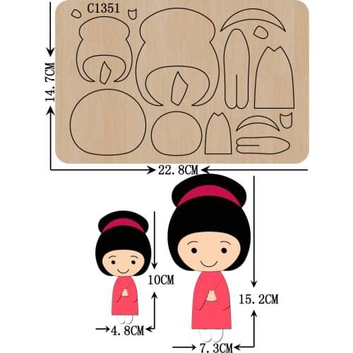 New girl Wooden die Scrapbooking C-1351 Cutting Dies Multiple sizes