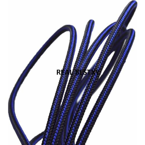 5m/lot approx: 6mm black blue braid stainless steel rope cords for bracelets jewelry stainless steel threads braided cords diy