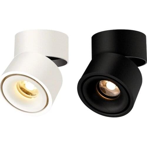 Foldable LED ceiling spotlights, surface-mounted downlights for bedroom, kitchen, and indoor lighting 8W 10W 12W 15W 360-degree