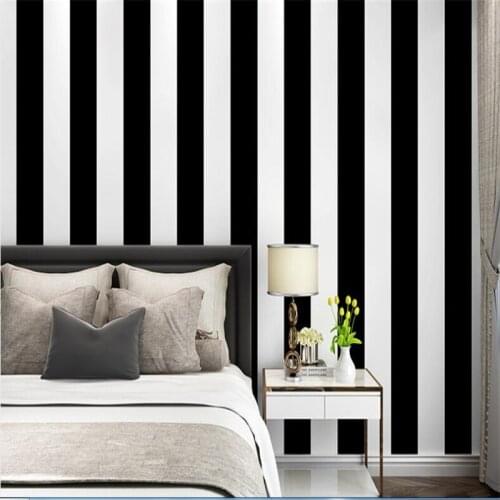 Beibehang Modern wallpaper 3d decorative mural wall modern minimalist black and white striped photo wallpaper mural Vinyl wall