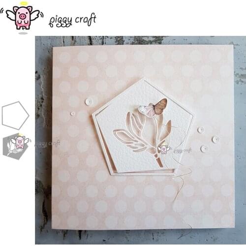 Piggy Craft metal cutting dies cut die mold Pentagon flower frame Scrapbook paper craft album card punch knife art cutter die