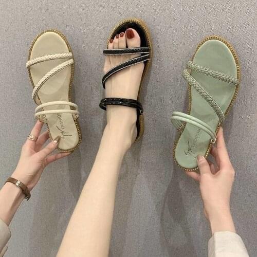 Shoes Women Slippers Red Sandals Womens Fashion 2021 New Summer Fashion Flat Sandales Femmes