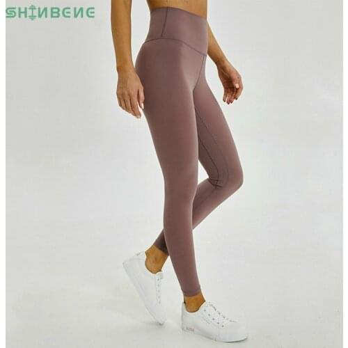 SHINBENE Anti-sweat Mention Hip Sport Gym Leggings Women High Waisted Yoga Fitness Pants Seamless Dance Workout Leggings XS-XL