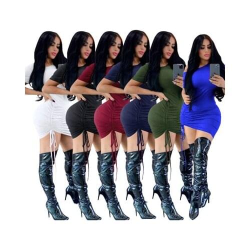 Women Sexy Evening Party Dresses O-neck Short Sleeve Bodycon Mini Dress Ladies Bandage Vestidos