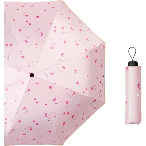 Portable Fashion Umbrella Female Folding Wind Resistant High Quality Parasol Uv Sun Umbrella Rain Women Kids Outdoor Mini Cute
