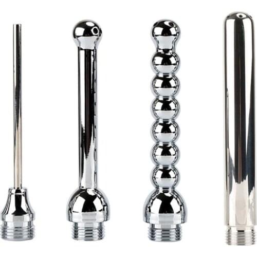1Set Aluminum Alloy Anal Cleaning Enema Shower Bidet Anal Toilet Anus Clean Plug Solution for Adults Couples Sex Game Tools