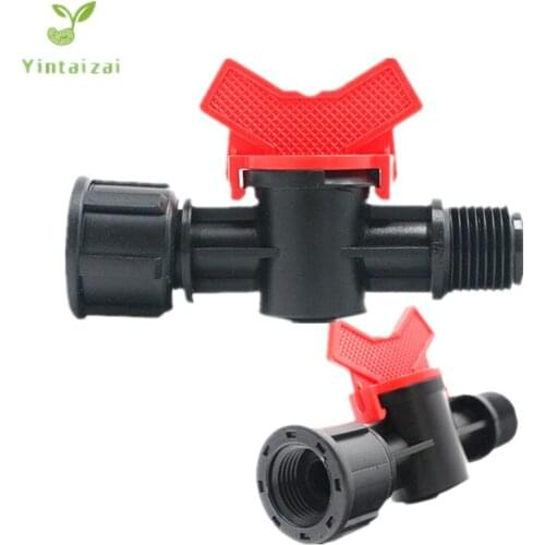 20PCS 3/4"1/2" Male-Famale Mini-Valve Garden Irrigation Micro Irrigation Greenhouse Fittings Mini Valve Poly Hose Fittings