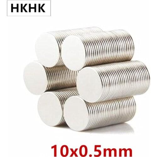 100p/lot Disk Magnet 10mm x 0.5mm N52 Strong magnet 10x0.5 mm NdFeB Rare Earth Neodymium magnet 0.5mm thin Magnets for speaker