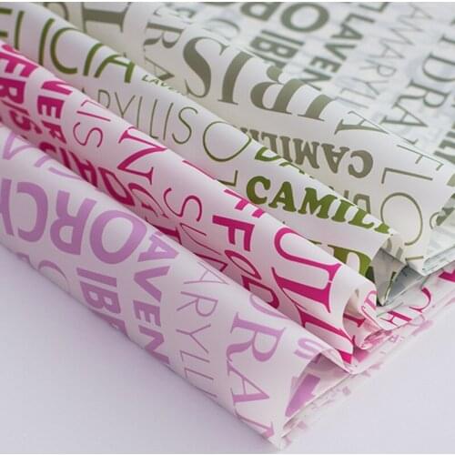 20pcs Flower name Print Flower Wrapping Paper Korean Style Waterproof Gift Wrapping Florist Bouquet Wrapping Paper