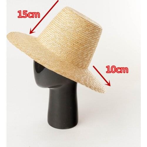202005-HH7298 summer natural STRAW high top beach fashion walk show sun cap men women leisure hat