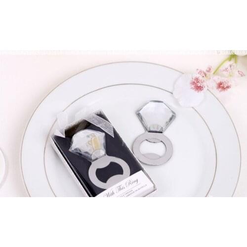 50 pcs Creative bottle opener married gift The wedding ring bottle opener the diamond ring bottle opener presents for guests