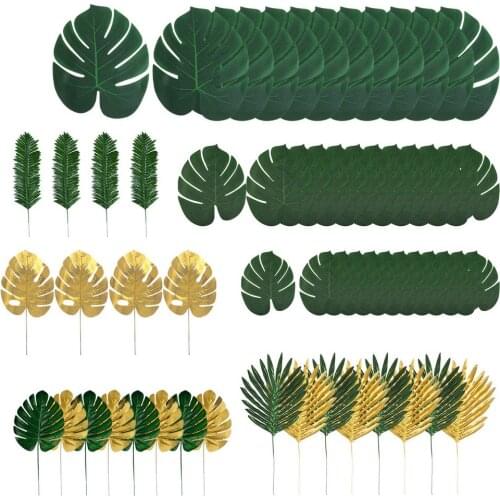 60pcs Artificial Palm Turtle Tropical Plant Stylish Beautiful Realistic And Unique Reusable Party Home Decoration