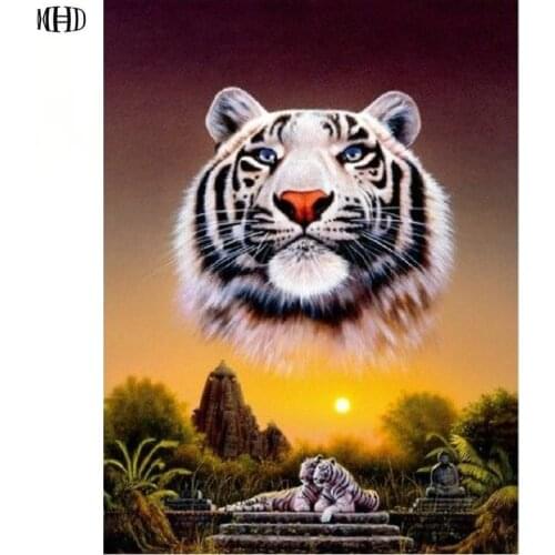 Diy 5D Diamond painting cross stitch Animal Tiger crystal round diamond mosaic unfinish decorative full diamond embroidery icon