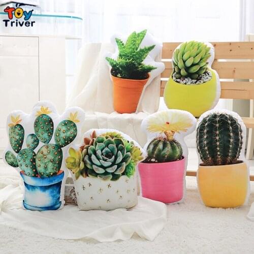 Aloe Succulent Plants Cactus Flower Plush Toy Stuffed Doll Pillow Sofa Cushion Kids Children Girls Adult Toys Gift Room Decor