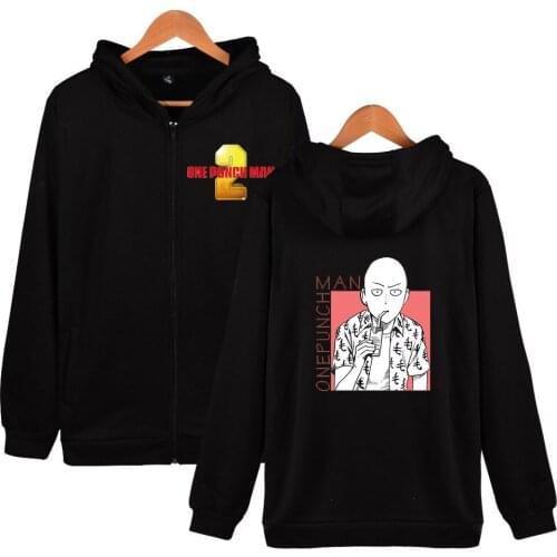 Anime One Punch Man Zipper Hoodies fleece jacket unisex coat Hooded Sweatshirt men women coats and jackets Plus Size Hoodie