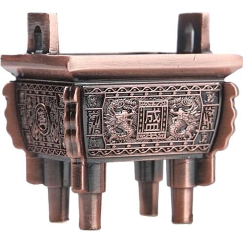 Antique Bronze Ornament Unique Incense Burner Holder Incense Ash Catcher Tray (5.4x5cm)