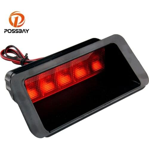 POSSBAY Universal Car Rear Red Brake Lights 12V 5LED Stop Light Auto Truck Cargo Tail Light Safety Lighting Warning Lamps Luces