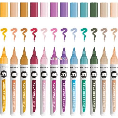 Molotow Aqua Color Brush Case Basic Set 2,suitable Surfaces: Paper, Cardboard, Canvas, Wood, Pottery