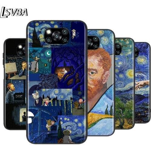 Van Gogh Starry Night For XiaoMi Poco X2 X3 NFC M2 M3 F1 F2 C3 Pro Mi Mix 3 Play A3 A2 A1 CC9E CC9 5X 6X 5 6 Lite Phone Case
