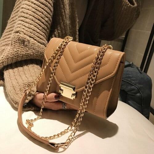 European Fashion Female Square Bag 2020 New High Quality PU Leather Womens Designer Handbag Chain Shoulder Messenger bags KL869