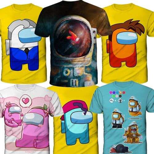 Among Us costume Game T Shirt 3D Print Men Women Boys Girls Cartoon Children Clothes Tops Tee Stars