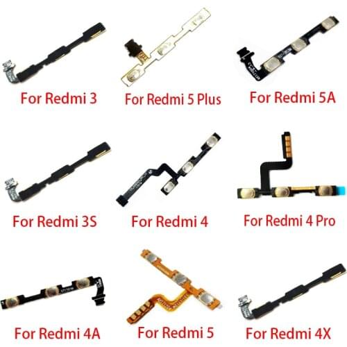 Power On Off Volume Side Button Key Flex Cable For Xiaomi Redmi 8 8A 9 9A 3S 4 4X 4A 5A 5 Plus 6 6A 7 7A S3 K20 Pro Go