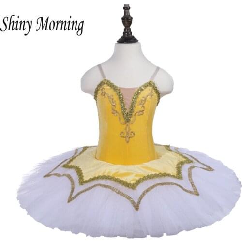 Classical professional ballet tutu skirt Adult classical ballet pancake tutus dress white swan lake ballet costumes white yello