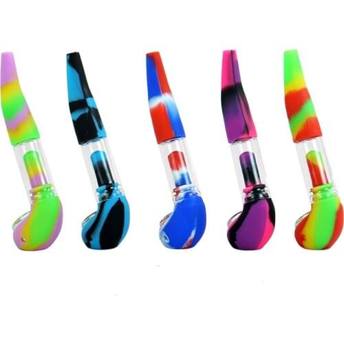 Creative Tobacco Pipe with Glass Bowl Colorful Cigarette Holder Smoking Accessories Portable