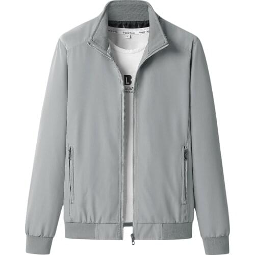 New Spring Autumn Men Jacket Coats Casual Solid Color Jackets Stand Collar Men Business Jacket Brand Clothing Male Outwear