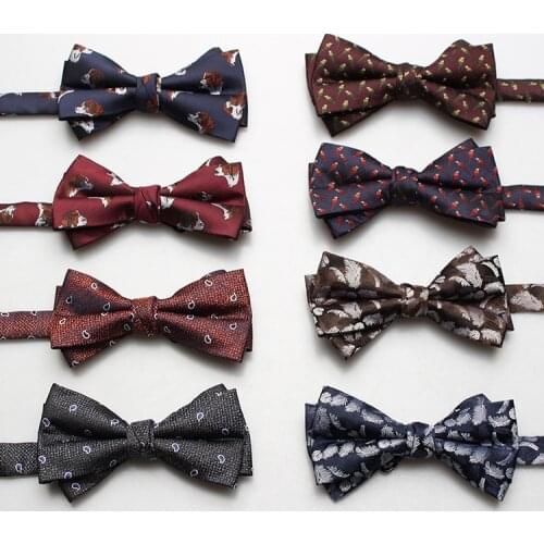 Linbaiway Adult Animals Floral Polyester Bowtie for Mens Wedding Party Bow Tie Tuxedo Gravata Borboleta Bridegroom Bowknots