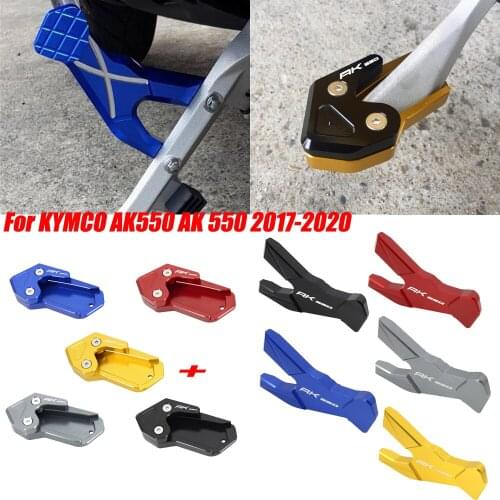Motorcycle Modified Side Stand Pad Enlarger & Kickstand Side Auxiliary For KYMCO AK550 AK 550 2017-2020