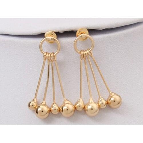 Fashion Punk Gold Color Earrings For Women Cute Metal Beads Circle Swing Long Tassel Earrings Jewelry Bijoux Creative Gifts