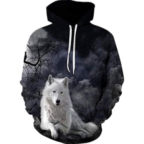 Fashion Wolf Rose 3D Hoodies Men Animal Hoodie Tracksuit Casual Sweatshirt Hooded Male Autumn Winter Steetwear Drop Shipping 6XL