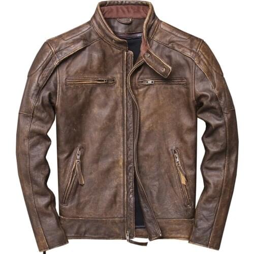 Autos Mens Genuine Leather Jacket and Coats 5XL Autumn Winter Blazer Coat Vintage Cowhide Coat For Men Real Picture In Stock