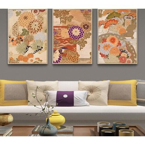 Canvas Painting Vintage Japanese Style Wall Art for Living Room Abstract Nordic Style Wall Picture Canvas Print Poster