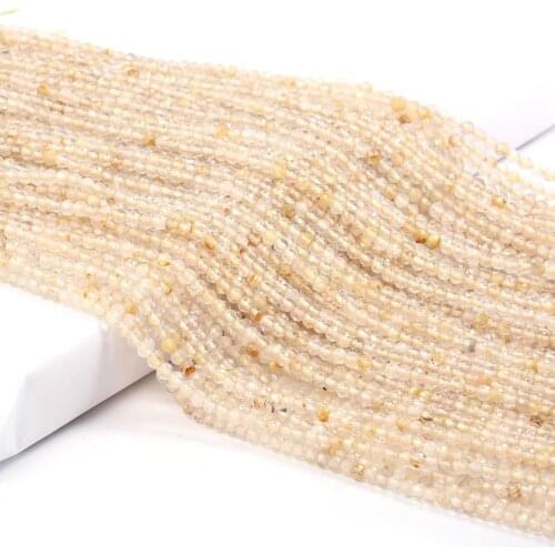 Small Beads Natural Stone Beads Gold Quartz Rutilated Section Loose Beads for Jewelry Making Necklace DIY Bracelet Accessories