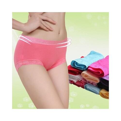 Retails 10colors Womens sexy bamboo fiber underwear Ladys solid panties panty low-rise briefs for female