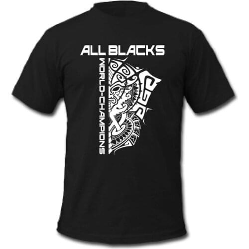 Rugbyer Champion New Zealand Maori Tattoo Mask Design T-Shirt. Summer Cotton O-Neck Short Sleeve Mens T Shirt New Size S-3XL