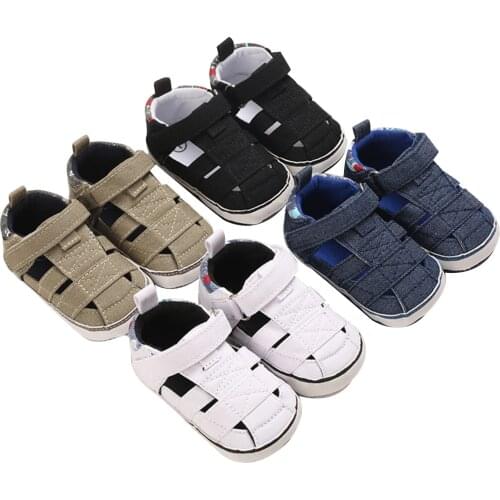 Baby Boys Hollow Out Sandals, Anti-Slip Closed-Toe Flats Toddler Outdoor First Walking Shoes