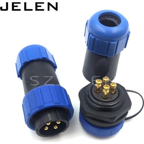 SP2110, No need to weld (connect by the metal screw) waterproof Connector 4pin plug and socket , outdoor link wire connector
