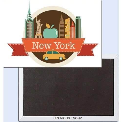 USA Travel Magnets Gifts ,New York Cartoon Illustration NY,USA Souvenir Fridge Magnet 5697