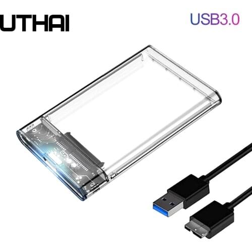 UTHAI G06 USB3.0/2.0 HDD Enclosure 2.5inch Serial Port SATA SSD Hard Drive Case Support 6TB transparent Mobile External HDD Case