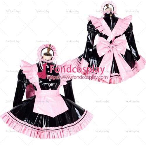 Lockable Sissy maid PVC vinyl dress Uniform cosplay costume Tailor-made[G1797]