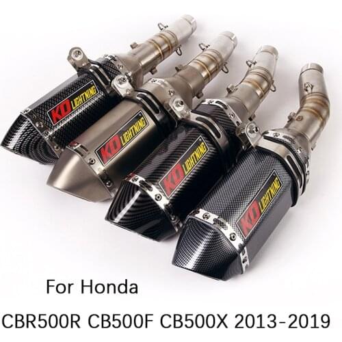 For Honda CBR500R CB500F CB500X 2013-2019 Motorcycle Exhaust Pipe Middle Link Pipe Slip On 51mm Mufflers Escape Reserve Catalyst